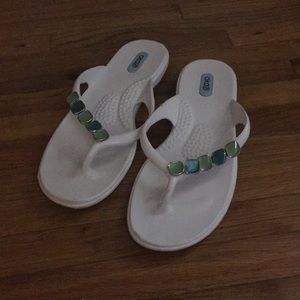 White Oka B sandals